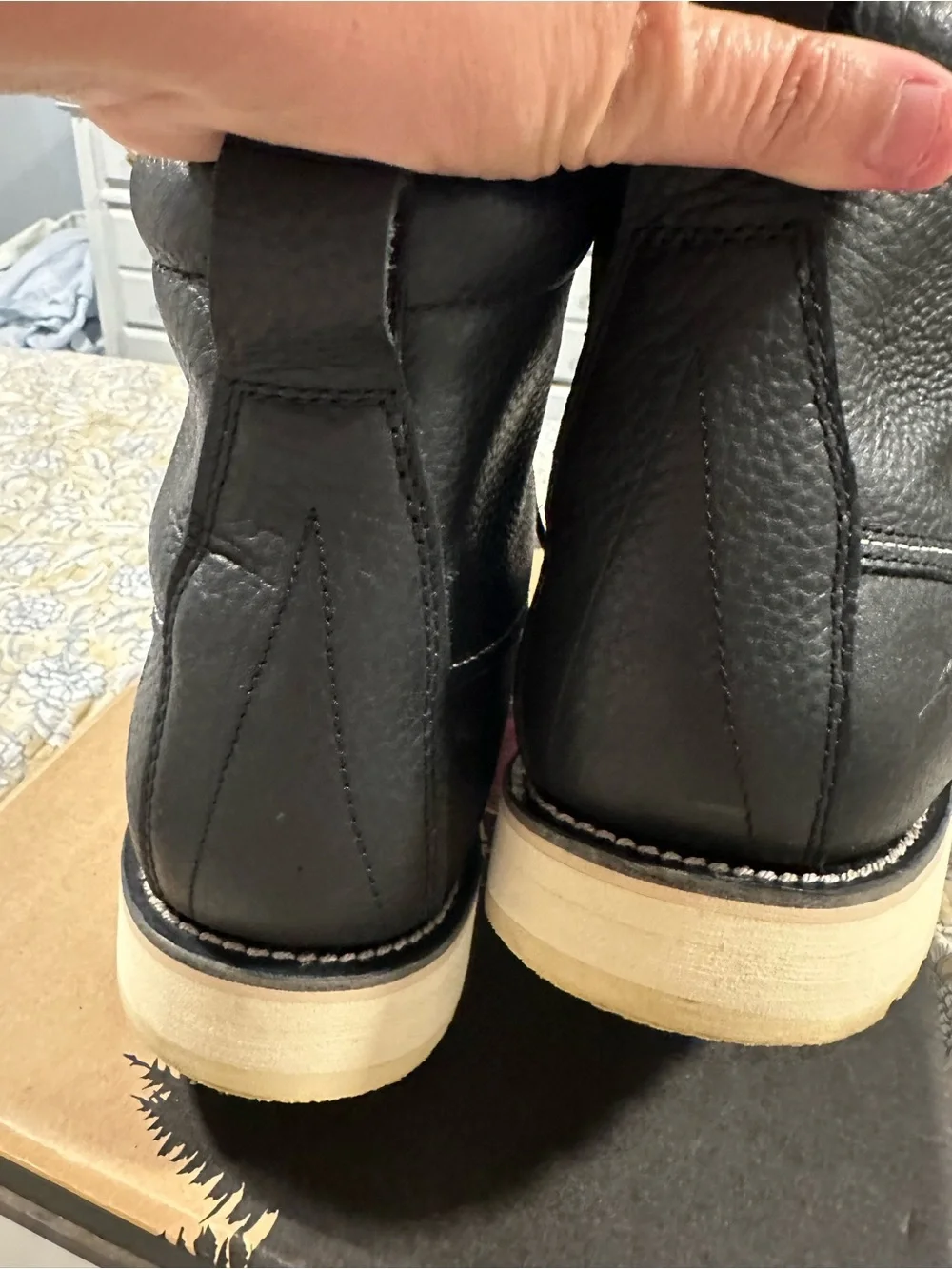 Irish Setter Black Leather Moc Toe Lace-Up Work Boots7” wingshooter